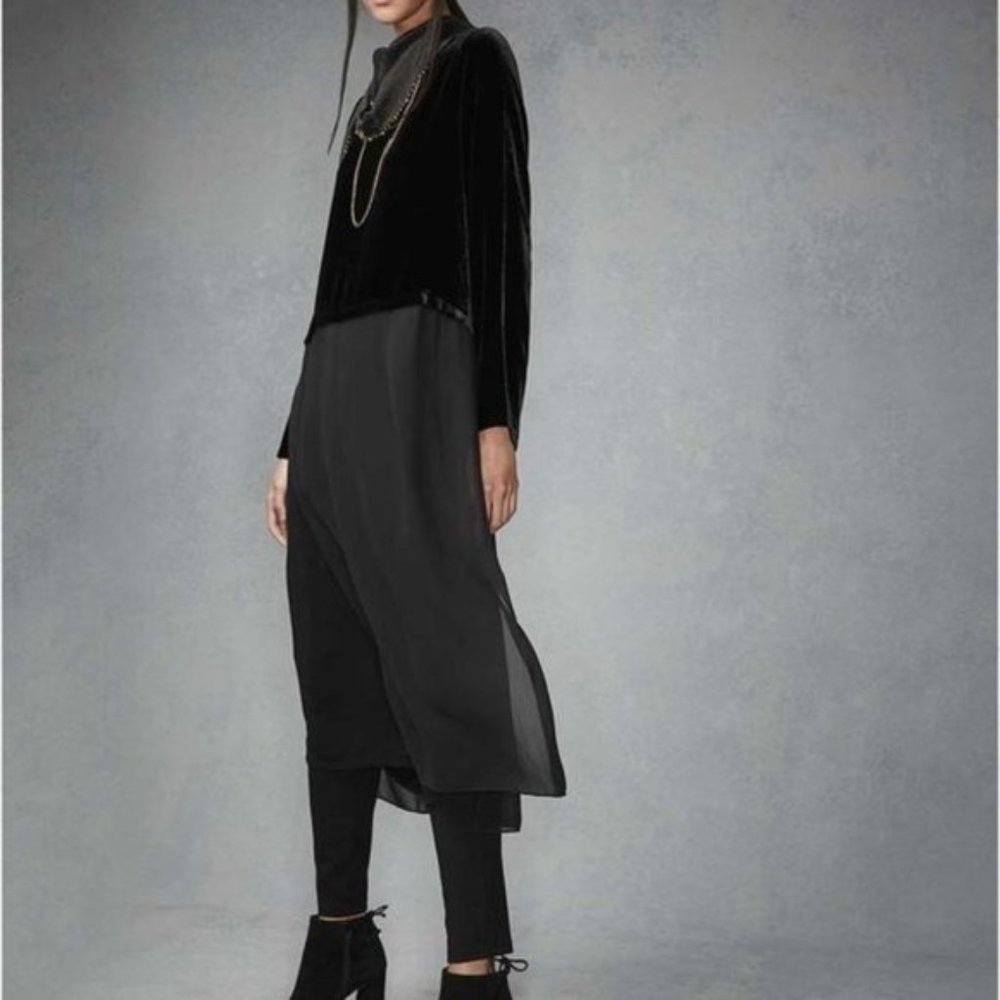 378.00 NWT EILEEN FISHER BLACK VELVET 2 PIECE DUSTER SET GORGEOUS!
